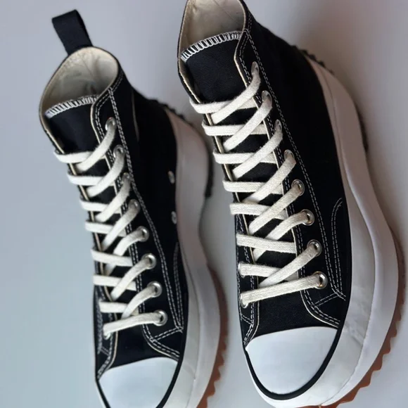 Converse Run Star Hike Hi Black Platform Sneakers - Picture 2 of 16